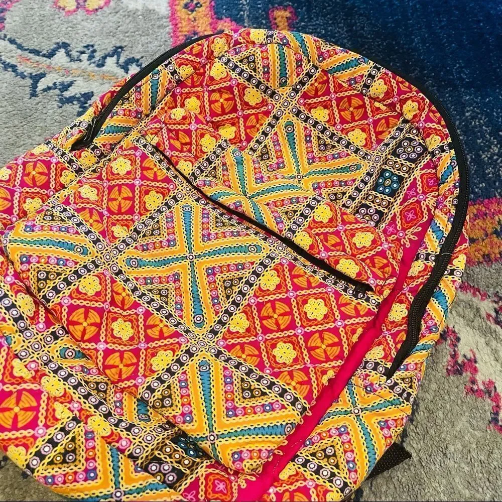 EUC Vintage Bali Multicolor Printed Soft Quilt Backpack